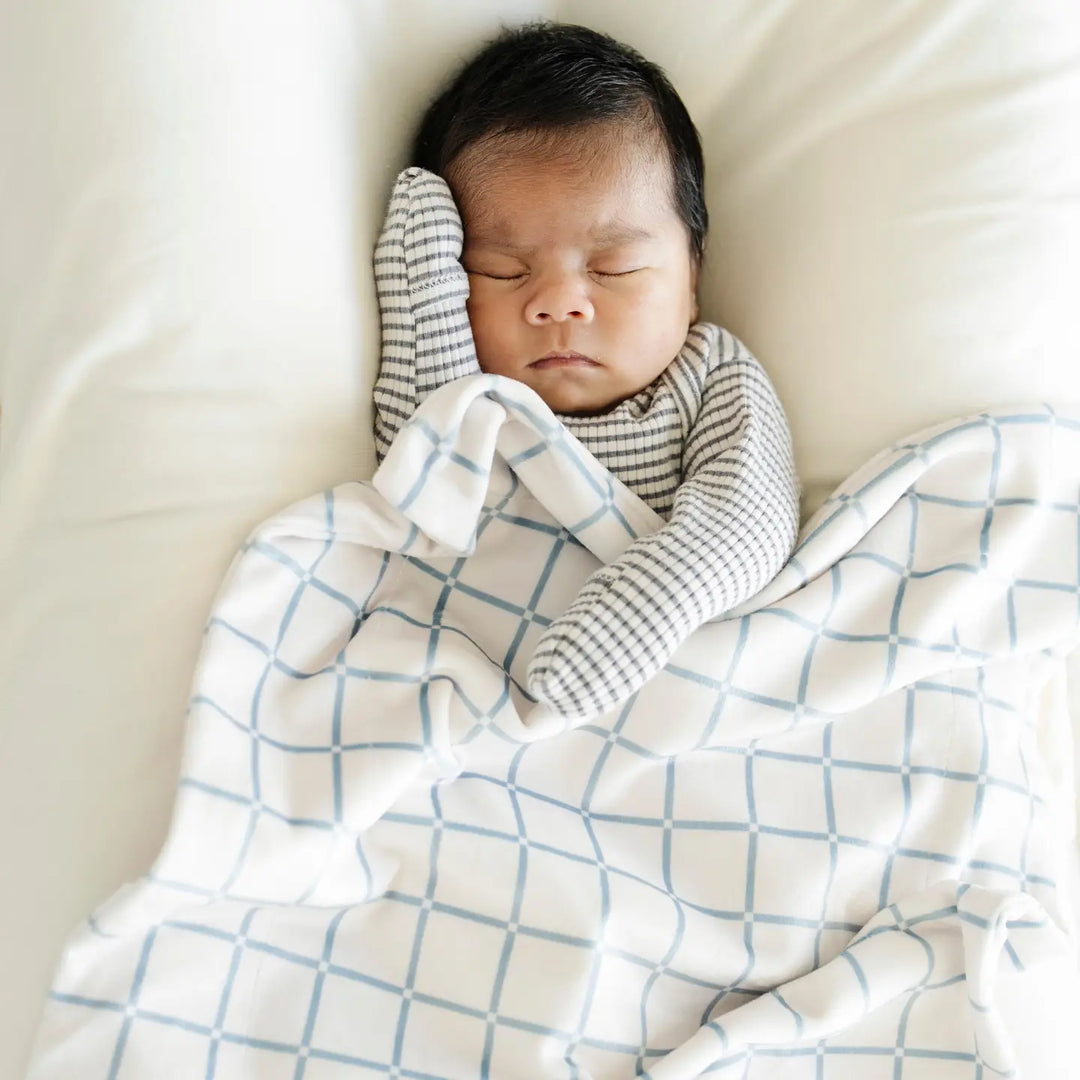 Minky Stretch Mini Blanket- Grid