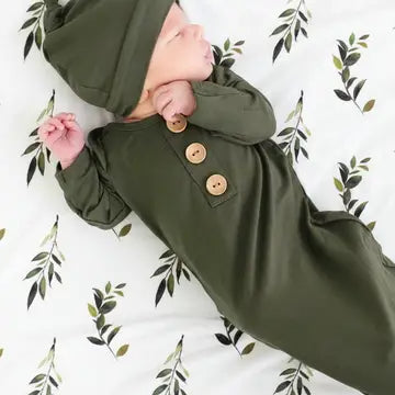 Bamboo Baby Knot Gown- Solid Olive