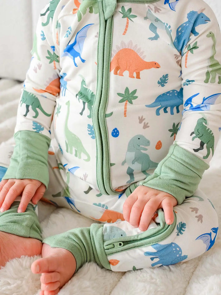Little Fossil  Zip Romper- Neutral