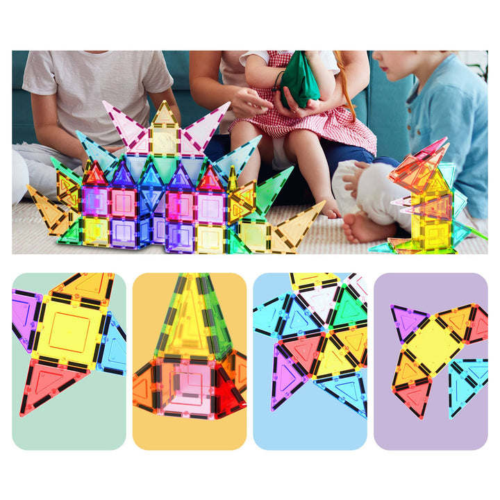 PicassoTiles 61pc Magnetic Tile Building Set STEM Toy
