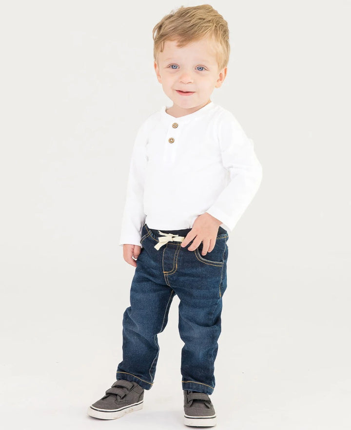 Boys Medium Wash Pull-up Jeans