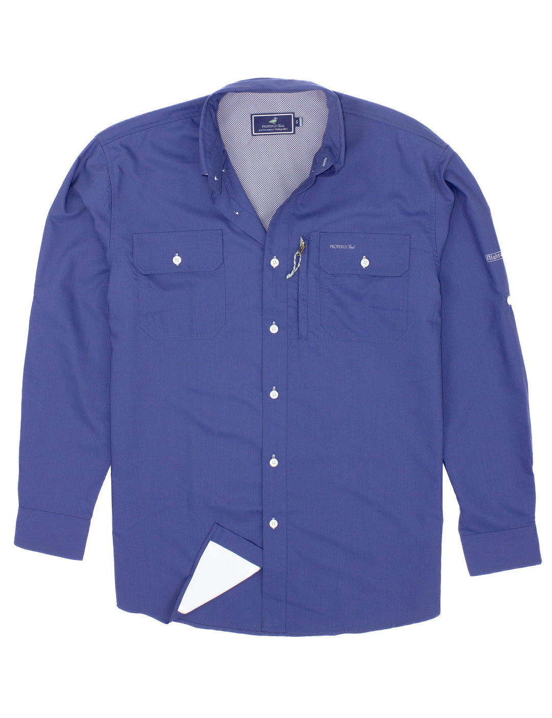 Properly Tied- Boys Offshore Fishing Shirt River Blue