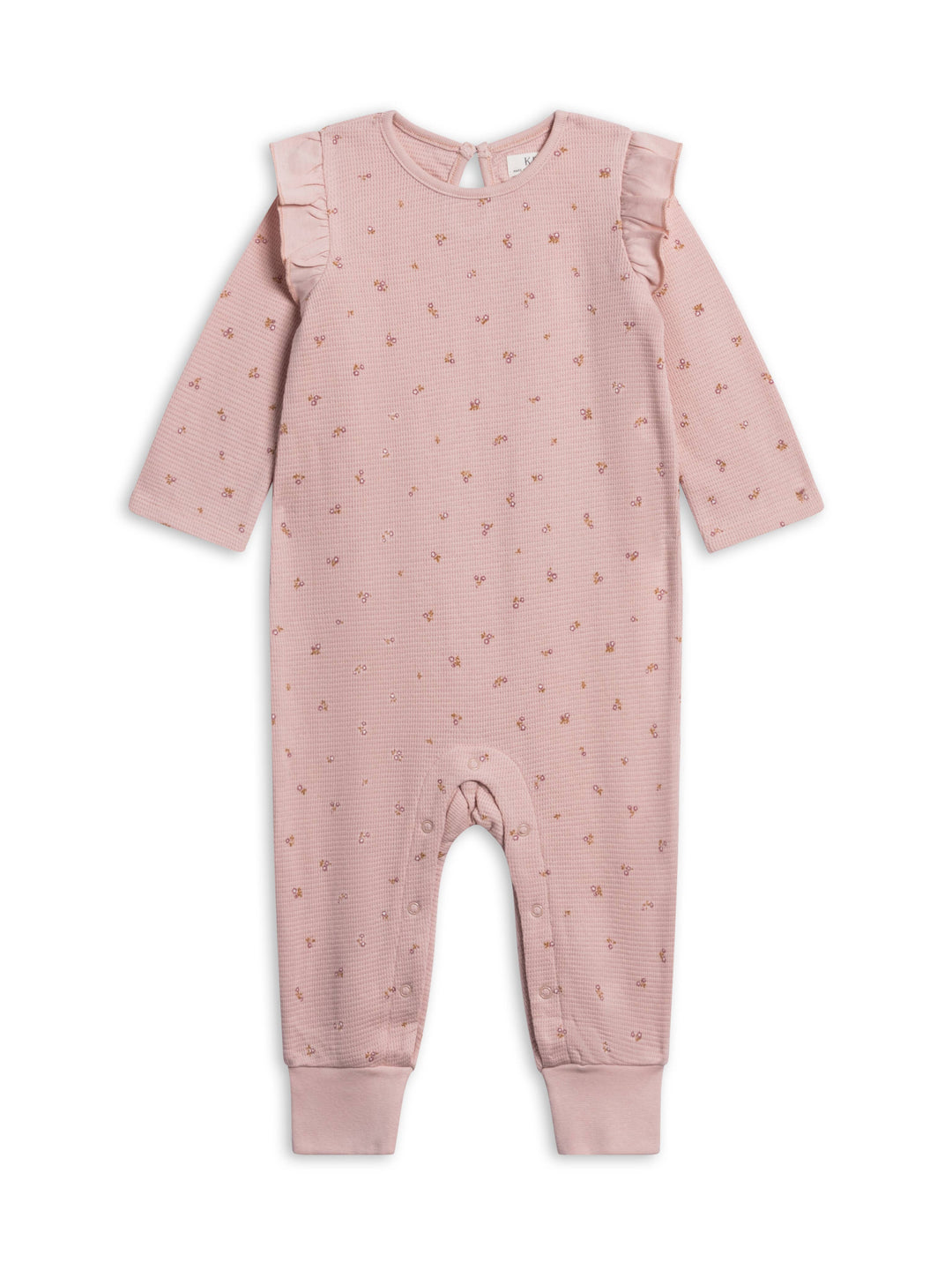 Mila Waffle Knit Flutter Sleeve Romper - Tilda Floral: 6-12M