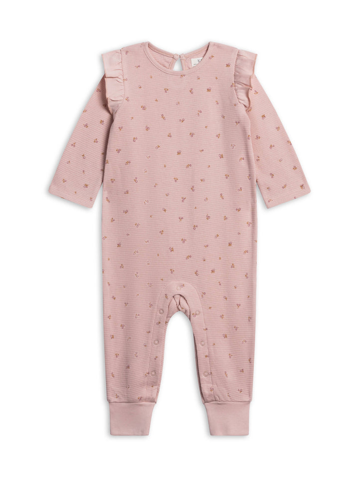 Mila Waffle Knit Flutter Sleeve Romper - Tilda Floral: 6-12M