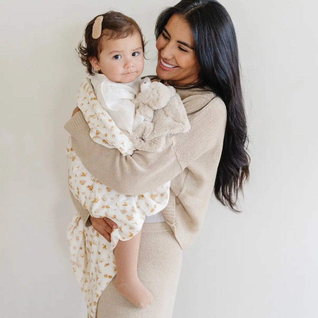 Minky Stretch Receiving Blanket- Floral