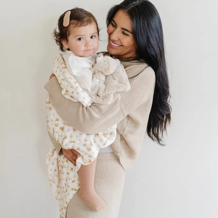Minky Stretch Receiving Blanket- Floral