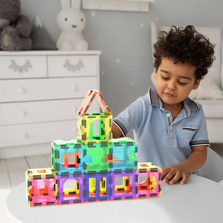 PicassoTiles 42pc Magnetic Tile Building Set STEM Toy
