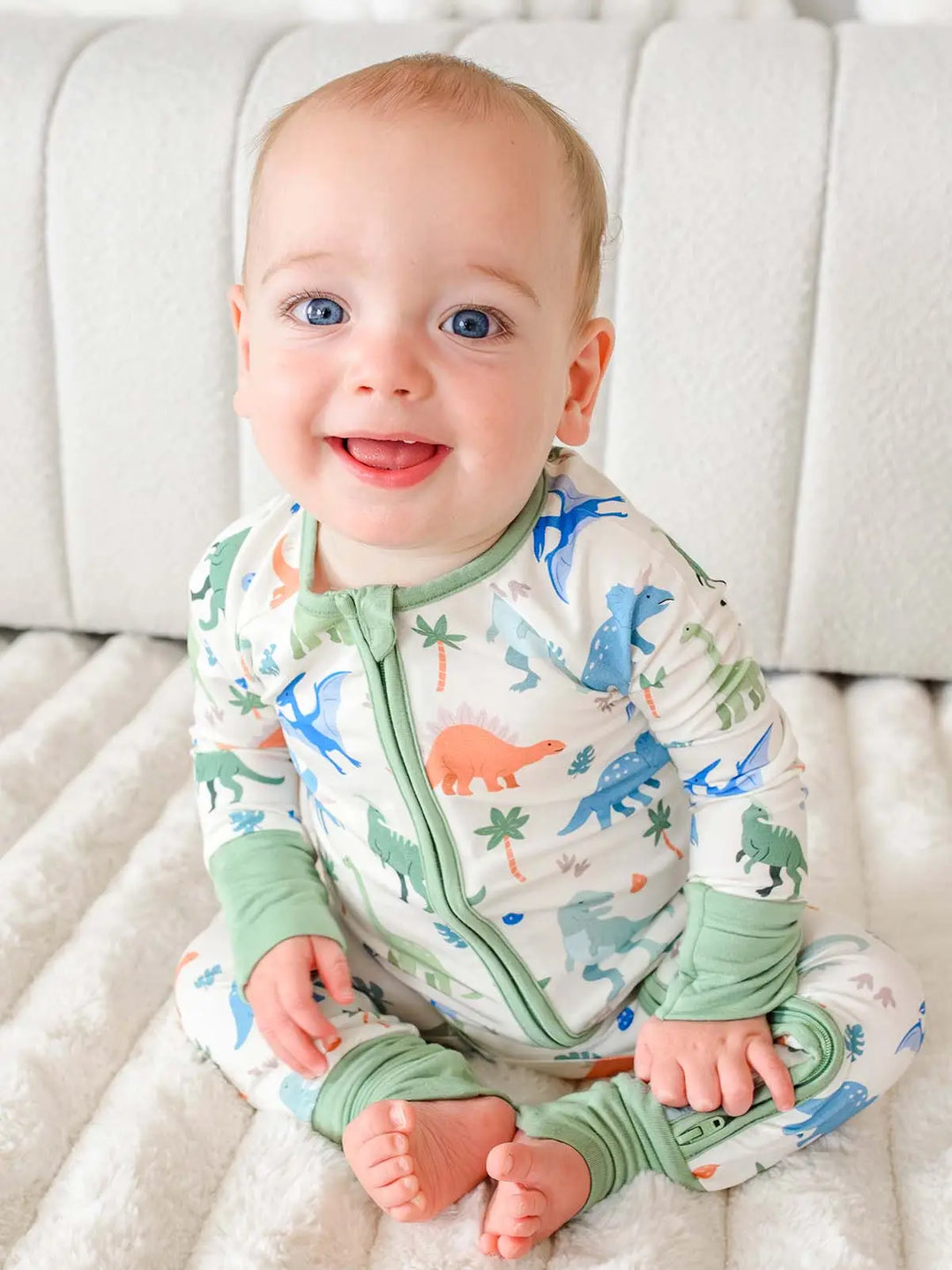 Little Fossil  Zip Romper- Neutral