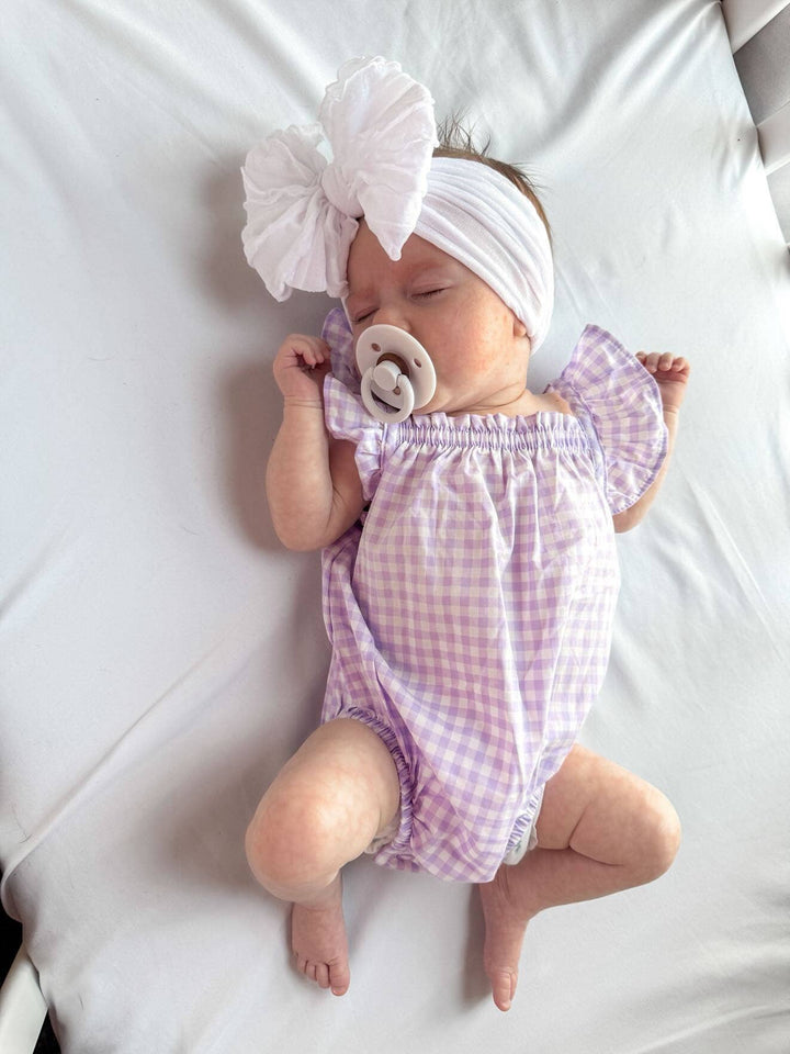 White | Ruffled Baby Headband