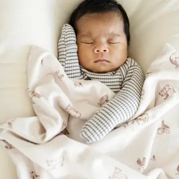 Minky Stretch Mini Blanket- Farm Animal