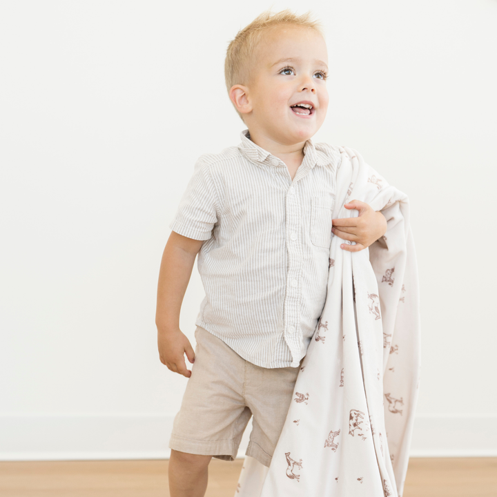 MINKY STRETCH TODDLER BLANKETS: Farm Animals