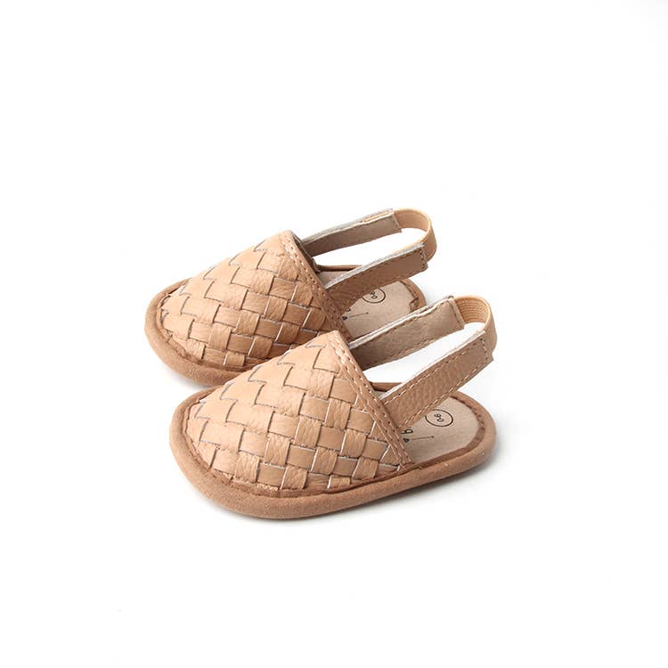Woven Leather Baby Sandals: Tawny