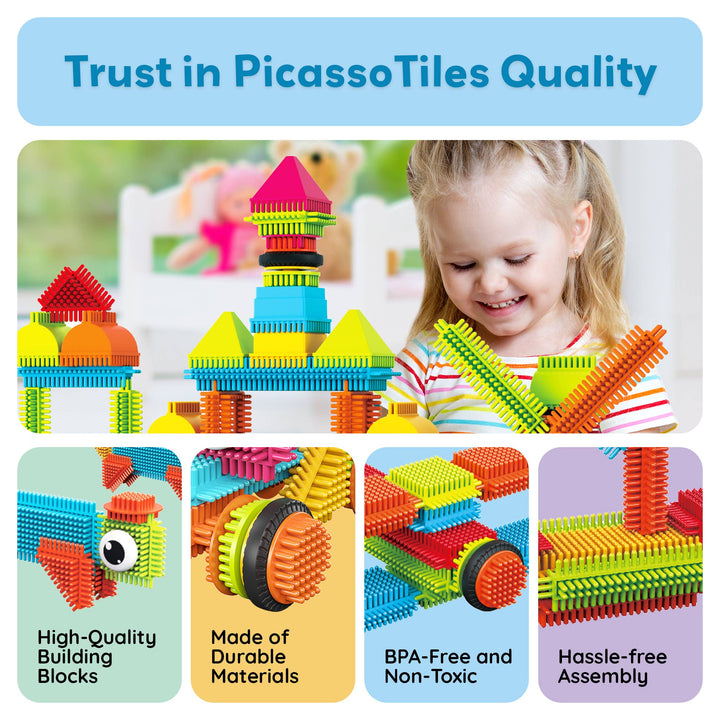 PicassoTiles 116pc Hedgehog Building Blocks Building Toy