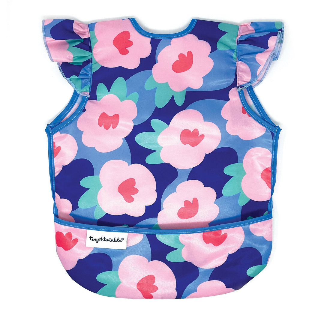 Mess-proof Apron Bibs: Floral Blue / Small