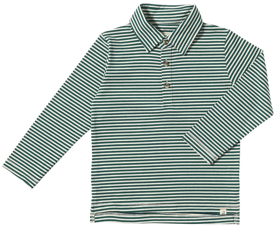 Midway Polo - Green & White Stripe