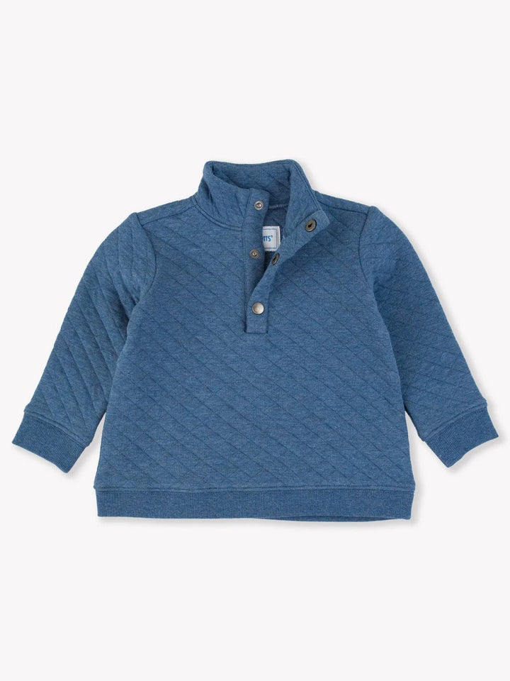 Heather Indigo Quarter Snap Sweatshirt