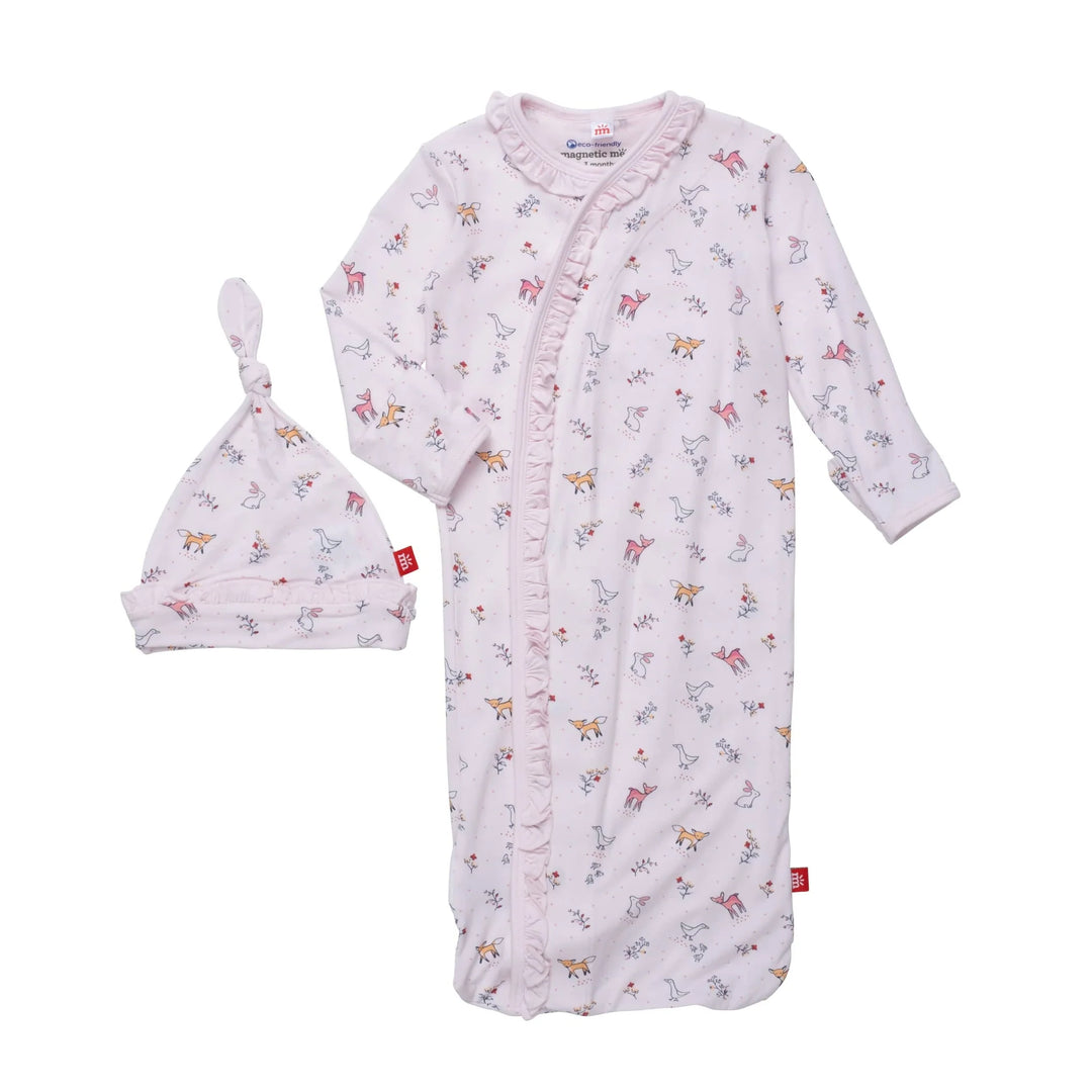 Woodsy Tale Newborn-3m  Magnetic Gown with hat set