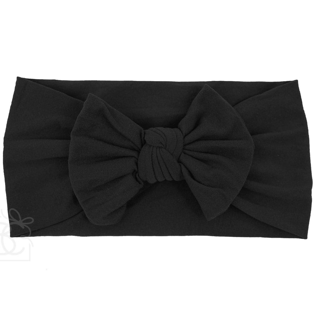 WIDE PANTYHOSE HEADBAND WITH KNOT BOW (SOLIDS)