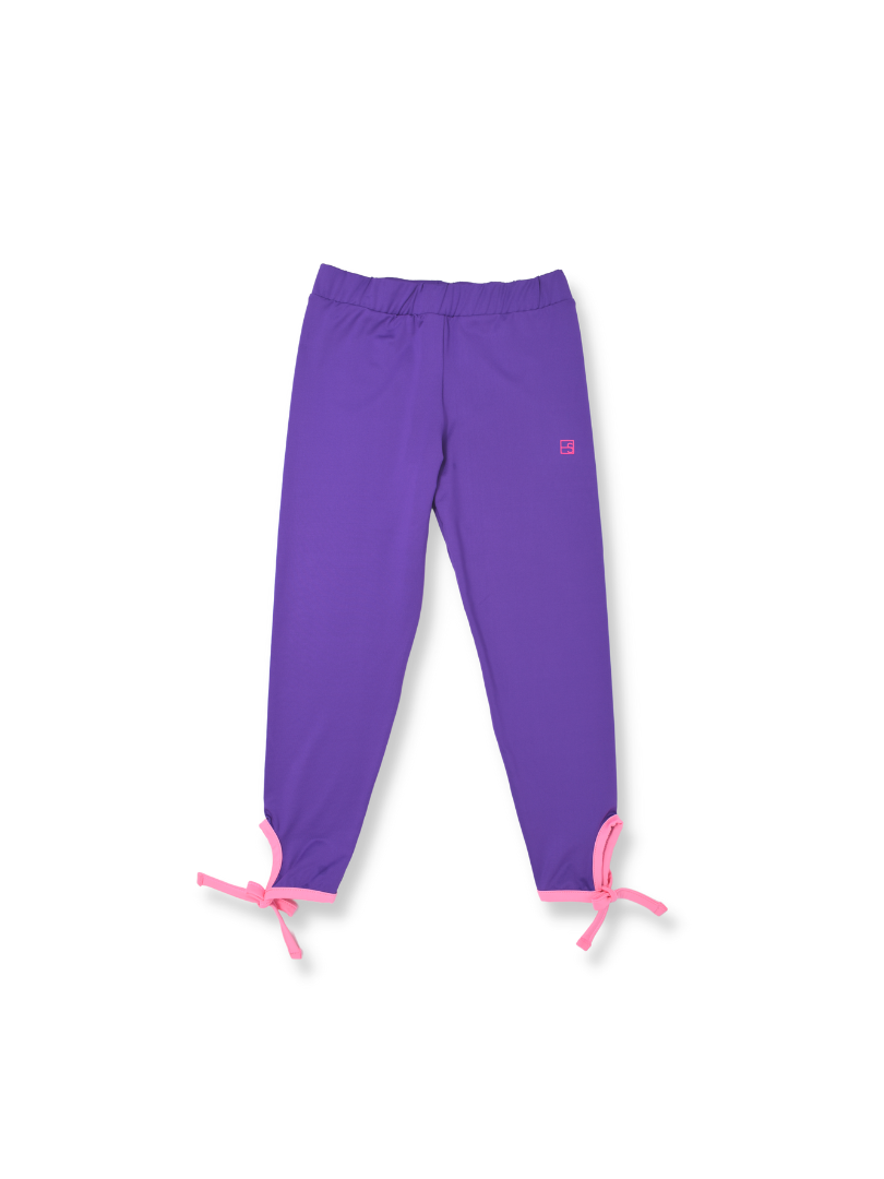 Avery Leggings - Purple with Pink trim