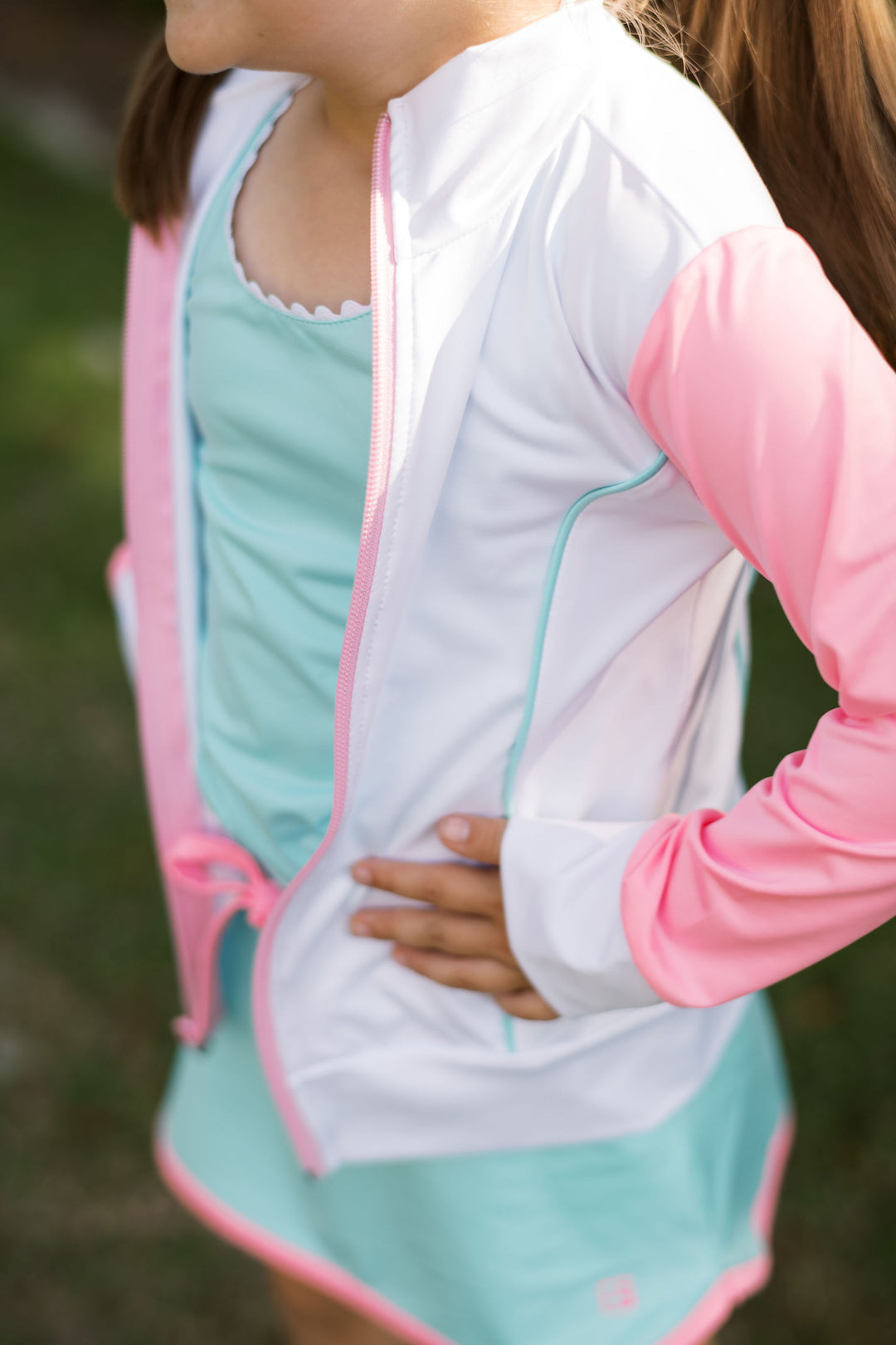 Juliet Jacket | White, Pink and Turquoise