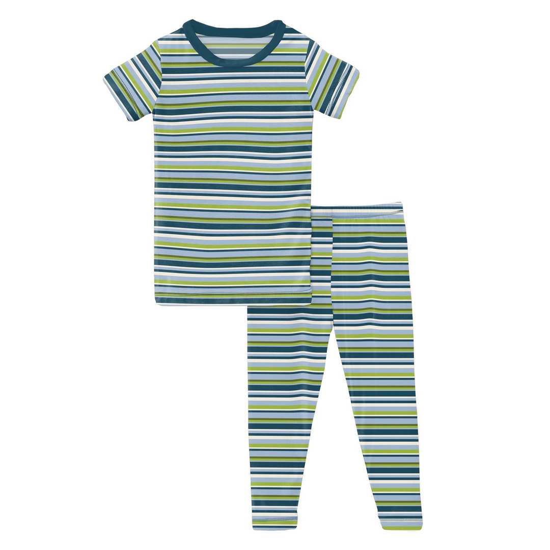 Kickee Pants Print Short Sleeve Pajama Set | Anniversary Sailaway Stripe