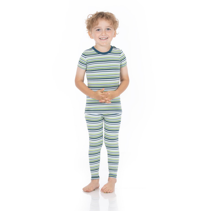 Kickee Pants Print Short Sleeve Pajama Set | Anniversary Sailaway Stripe