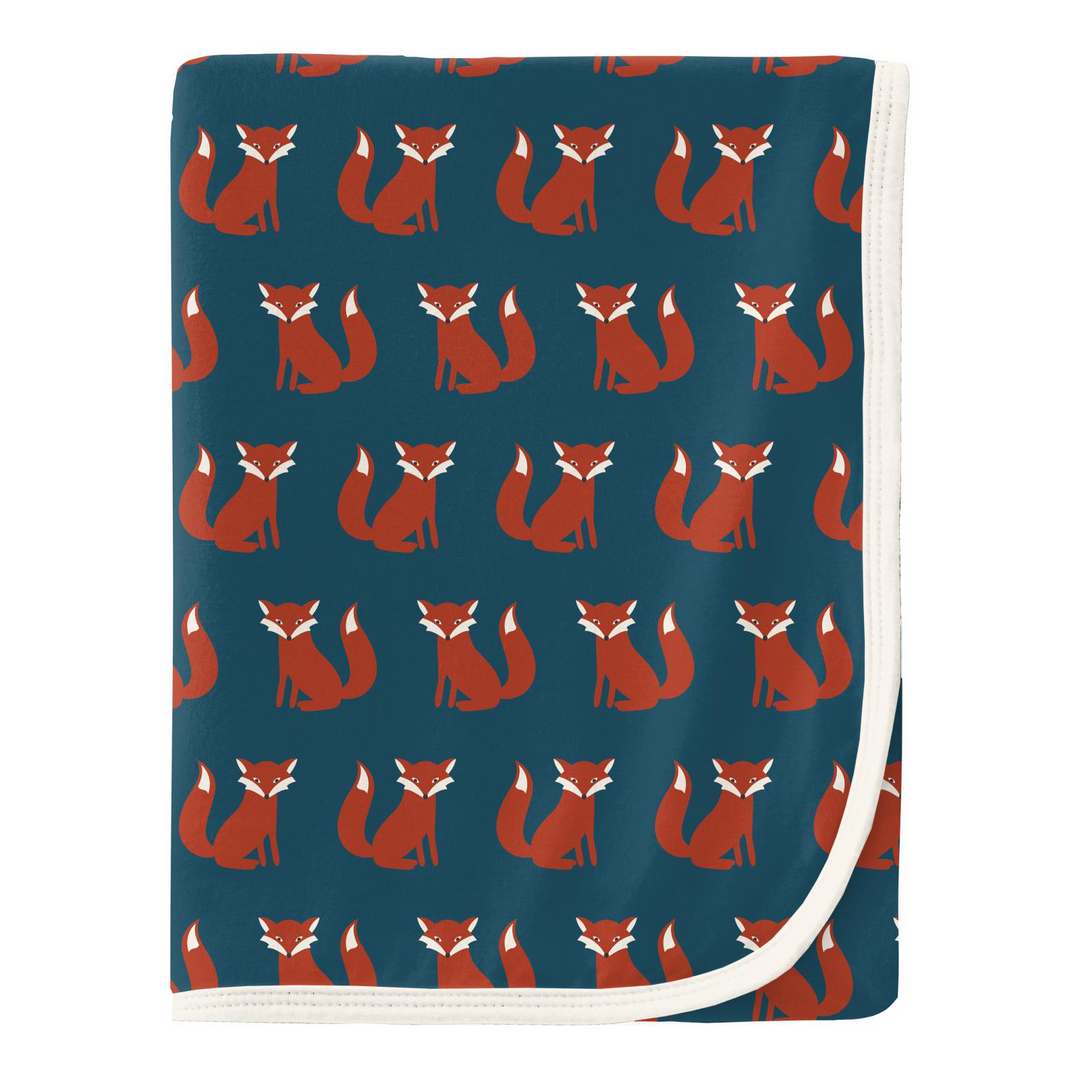 Kickee Pants Print Swaddling Blanket | Peacock Fox