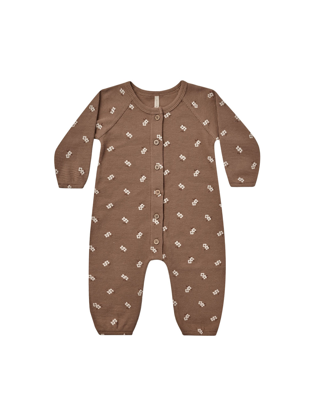 Waffle Long Sleeve Jumpsuit - Cocoa Floral