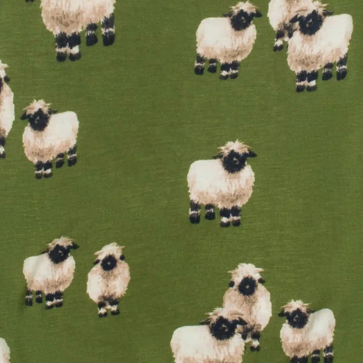 Organic Zipper Footed Romper - Print: Valais Sheep